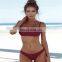 2019 Two-Piece solid color women swimwear sexy swimsuit Bikini