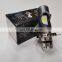 Super bright high low beam two sides three socket double COB LED chips BA20D H4 H6 motorcycle headlight bulb