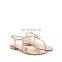 women sandals flat ankle strap attractive color and t-strap design ladies shoes