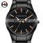 HANNAH MARTIN 1756 Modern business quartz wrist watches men simple cool black watch bracelet steel
