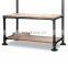 Industrial Pipe Clothing Rack Pine Wood Shelving Shoes Rack Cloth Hanger Pipe Shelf