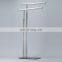 Factory Simple Modern Style Floor Standing Double Handle Easy Dry Bathroom Hotel Stainless Steel Stand Towel Rack