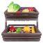 Large Capacity Vegetable Storage Stand Wood Fruit Basket