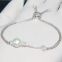 S925 sterling silver women's diamond pearl knot bracelet