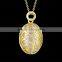 18k golden plated water drops link chain necklace elliptical zircon