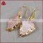 Wholesale natural amethyst rose quartz arrowhead earrings new gold model earrings