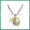 Colorful Church Window Design Oval Pendant Necklace