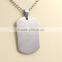 Smooth Plain Dog Tag Pendant Stainless Steel Necklace
