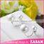 Fashion silver double sided freshwater pearl earring