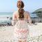 New Women Blouse Casual Slash Neck Lace Crochet Hollow Out Boho Bikini Cover Up