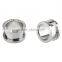 8 Pairs White Rhinestone Lined Screw On Double Flare Hollow Flesh Tunnel Ear Plug Earlet - Available in Low & Giant Gauges