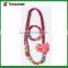 Candy colorful beaded necklace bracelet set with bow ties and flowers for children