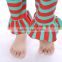 2016 sales hot children's Christmas pajamas boutique cotton red and green stripe ruffle outfits