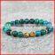 KJL-0108 2016 Fashion Manufacture Natural Stone Mens Jewelry, Phoenix Lapis Stone Beads Skull Bracelet,Elastic
