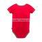 100%cotton pure color red cartoon pattern unisex baby clothes
