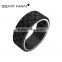 black titanium carbon frber band ring in Comfort Fit and Matte for men
