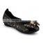 Shop 2016 Latest Models Unique Design Soft Durable Calfskin Leather Flat Ladies Shoes With Cute Butterfly Knot