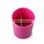 Plastic Universal pink round pen/pencil cup holder, two layer office pink round pen holder