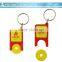 promotion plastic trolley coin keyring