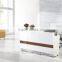 Beauty white color curve shape office counter reception desk