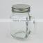 16oz Clear Glass Mason Jar with Silver Lid and Straws