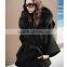 2016 New Fashion Winter Fur Collar Women's Long Coat Luxury Cape Poncho Hooded Fur Jacket Black Size S,M,L .XL