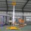 Light hydraulic aluminum mast lift platform load in pickup car