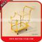 Brass Plated Glass Snack Trolley, Stainless Steel Food Cart, Dining Room Serving Carts
