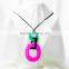 Horn necklace with leather string new design with many colors available to choose
