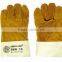 Gold color short cow grain leather welding glove for sale