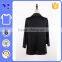 Wide placket multi layered design functional pockets black open coat