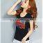 The new model fashion woman rounded hem t shirt cotton model custom printing joker simple flag t-shirt