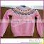 Factory directly wholesale pink color combination german girl sweater pullover with jacquard