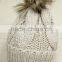 Fashion the newest lady100%acrylic knitted scarf cap with pompom