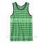 Green Linear Design Casual Vest Tops for Kids