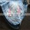 Summer wholesale cheap shorts jean pants flower belt girl jean fashion model blue jean