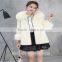 Women Rex Rabbit Fur Coat Hooded Casual Winter Coats and Jackets with Fox Fur Collar