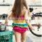 Beautiful girls Baby Swimsuit/Swimwear Children's swimwear six flouncing conjoined swimsuit rainbow baby girls bathing suit