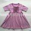 Wholesale kids short sleeves summer cotton dress boutique toddlers blue party dress children girls clothes one pc outfit