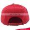 Custom design your own logo 6 panel red snapback hat for wowen