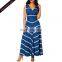 Latest V Neck Sleeveless Printed Maxi Dresses Women Elegant