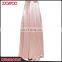 2016 Fashion Design Custom Casual Pink High Waist Skirts Latest Stain Ladies Maxi Long Skirt