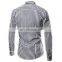 Fashion slim fit stripe men dress shirt for white collar in ShenZhen