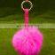 Promotional Charm Fluffy fox fur ball pom poms Accessories plush keychain car keyring Bag Purse Pendant Heart shape