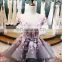 Wholesale Luxury Handmade 3D Flowers Crystal Illusion Back 2016 Evening Dress
