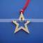 hot sale unique christmas promotional gifs cut out shinny star shaped metal pendant