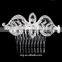 Silver Hair Pins Rose Flower Hair Comb for Bridal Wedding Head Jewelry