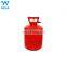 disposable gas R134a bottle, tank with valve