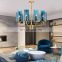 Contemporary dining room brass luxury copper lighting gold glass pendant lamp chandelier