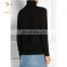 Women solid color turtle neck cashmere knit pullover sweater